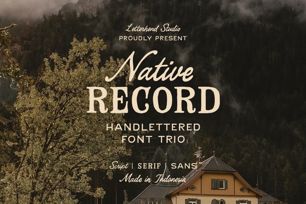 Native Print Font R The Native Record Font Trio | Letterhend Studio